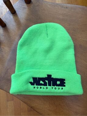 Justin Bieber Justice World Tour beanie neon green